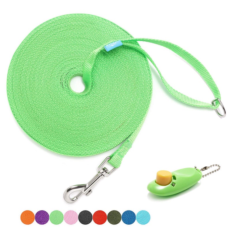 BAAPET 15/20/30/50/100 ft Long Dog Training Leash with Clickers for Small, Medium and Large Dogs or Cats (100 Feet, Springgreen) - Image 1